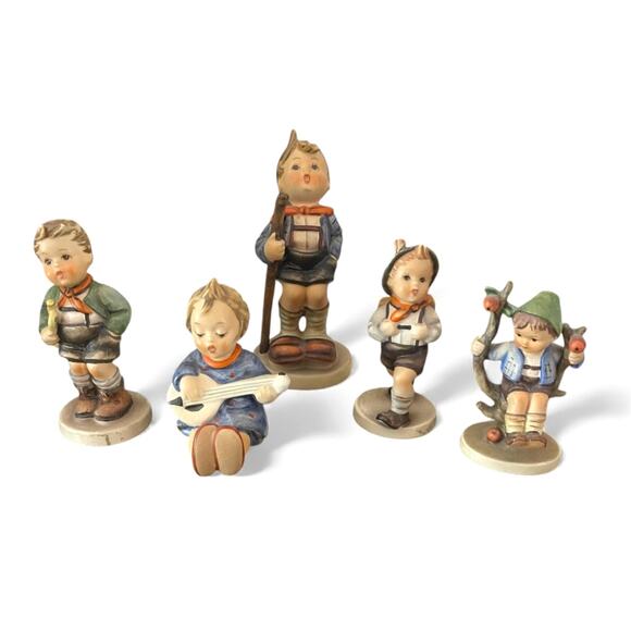 Lot 5 Goebel Hummel Figurines TMK-6 Apple Tree Boy Little Hiker Germany Vintage - Picture 1 of 12